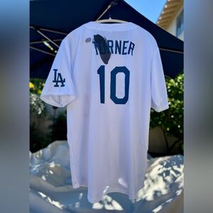 Justin Turner #10 LA Dodgers White Pine Tar Jersey – XL – Golden Road SGA – NEW